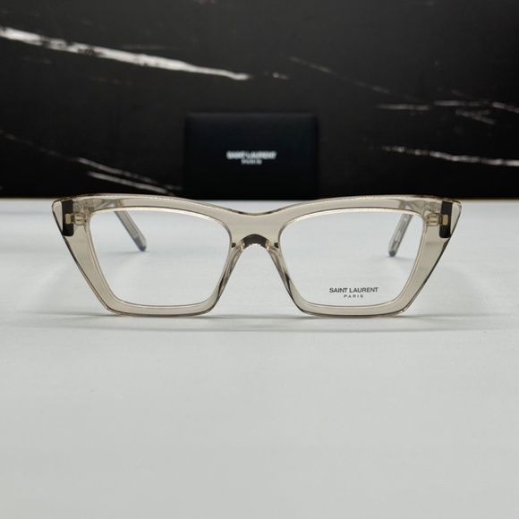 NEW SL 276 MICA OPT 005 SAINT LAURENT BEIGE CLEAR SL276 005 WOMEN EYEGLASSES - Picture 2 of 10